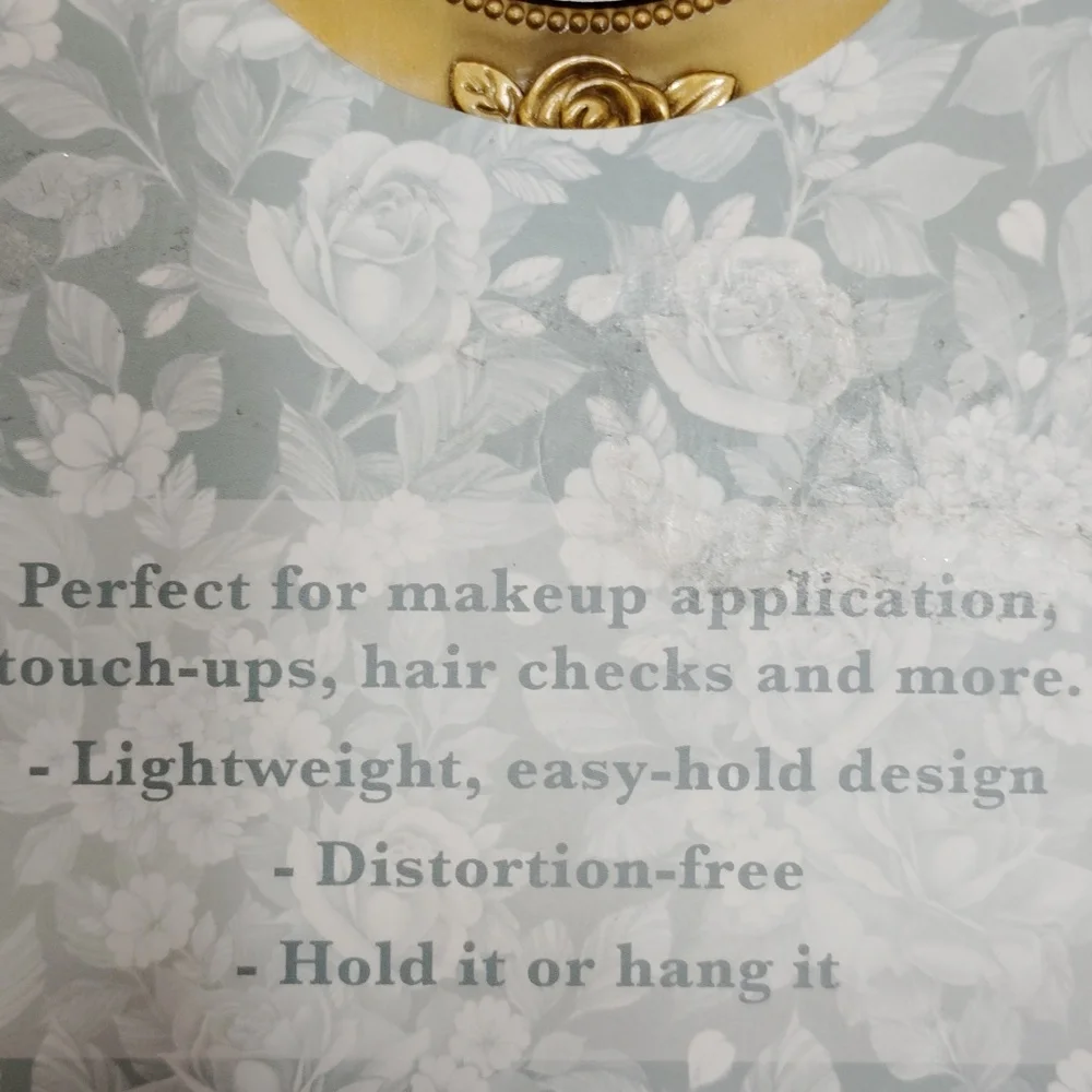 🌹*Lifestyle* GOLD FLORAL EMBOSSED Makeup Mirror🪞🌹 - Picture 4 of 4